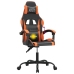 Silla gaming giratoria cuero sintético negro y naranja