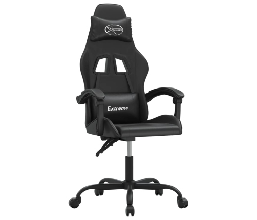 Silla gaming giratoria cuero sintético negro