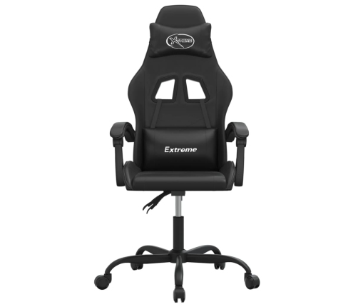 Silla gaming giratoria cuero sintético negro