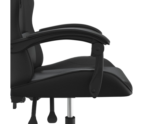 Silla gaming giratoria cuero sintético negro