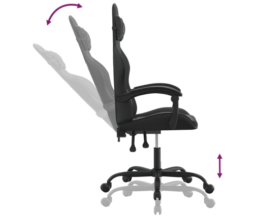 Silla gaming giratoria cuero sintético negro