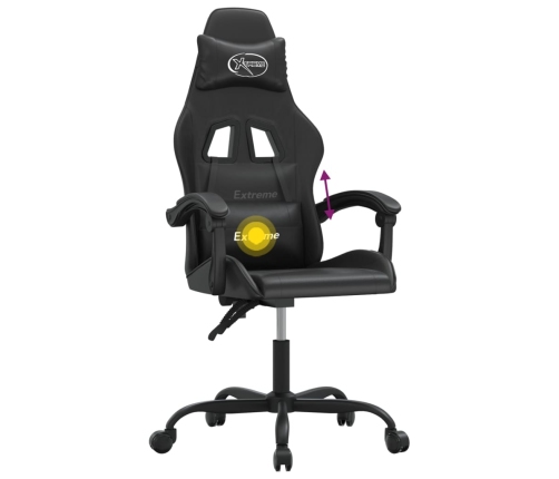 Silla gaming giratoria cuero sintético negro