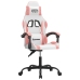 Silla gaming giratoria cuero sintético blanco y rosa