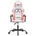 Silla gaming giratoria cuero sintético blanco y rosa