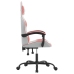 Silla gaming giratoria cuero sintético blanco y rosa