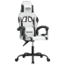 Silla gaming giratoria cuero sintético blanco y negro