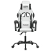 Silla gaming giratoria cuero sintético blanco y negro