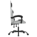 Silla gaming giratoria cuero sintético blanco y negro