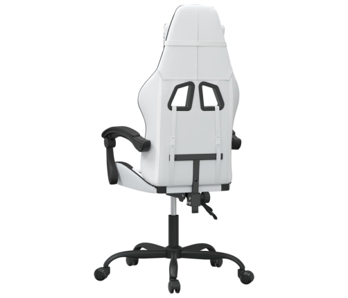 Silla gaming giratoria cuero sintético blanco y negro