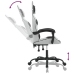 Silla gaming giratoria cuero sintético blanco y negro