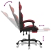 Silla gaming giratoria y reposapiés cuero sintético negro rojo