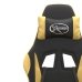 Silla gaming giratoria reposapiés cuero sintético negro dorado