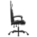 Silla gaming giratoria reposapiés cuero sintético negro blanco