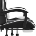 Silla gaming giratoria reposapiés cuero sintético negro blanco