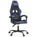 Silla gaming giratoria cuero sintético negro y azul