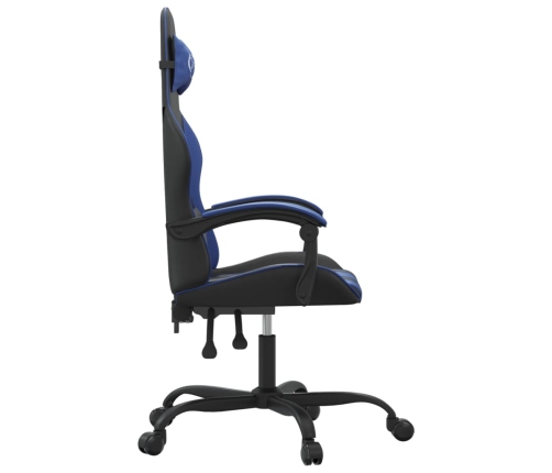 Silla gaming giratoria cuero sintético negro y azul