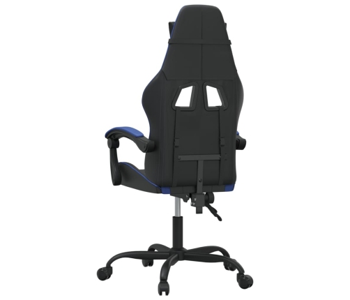 Silla gaming giratoria cuero sintético negro y azul