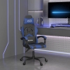 Silla gaming giratoria cuero sintético negro y azul