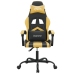 Silla gaming giratoria cuero sintético negro y dorado