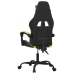 Silla gaming giratoria cuero sintético negro y dorado