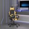 Silla gaming giratoria cuero sintético negro y dorado