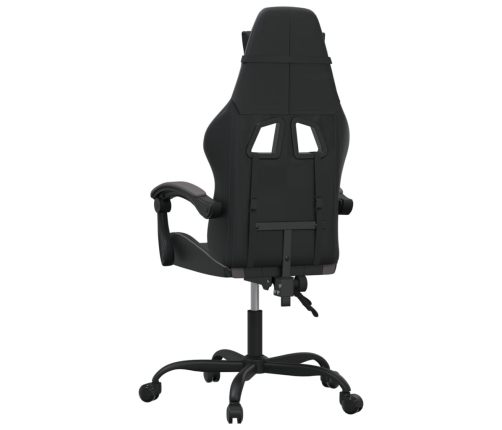 Silla gaming giratoria cuero sintético negro y gris