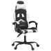 Silla gaming giratoria cuero sintético negro y blanco