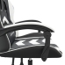 Silla gaming giratoria cuero sintético negro y blanco