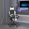 Silla gaming giratoria cuero sintético negro y blanco