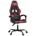 Silla gaming giratoria cuero sintético negro y rojo vino tinto