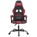 Silla gaming giratoria cuero sintético negro y rojo vino tinto