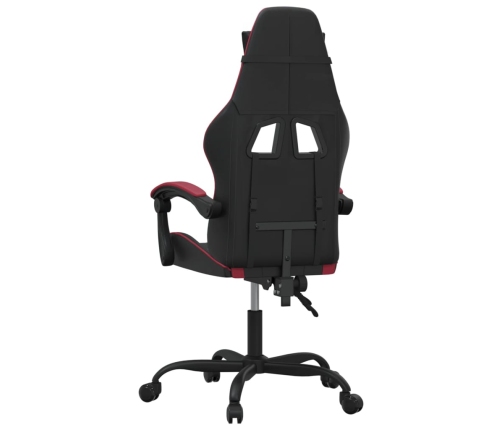 Silla gaming giratoria cuero sintético negro y rojo vino tinto