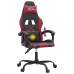 Silla gaming giratoria cuero sintético negro y rojo vino tinto