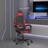 Silla gaming giratoria cuero sintético negro y rojo vino tinto