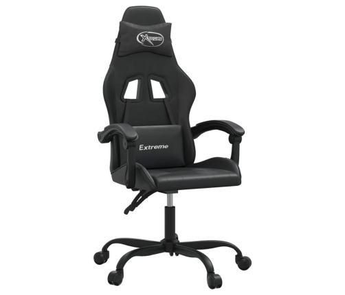 Silla gaming giratoria cuero sintético negro