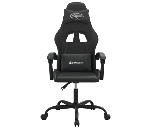 Silla gaming giratoria cuero sintético negro