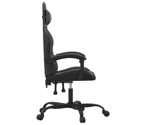 Silla gaming giratoria cuero sintético negro