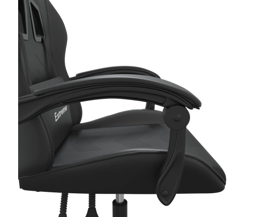 Silla gaming giratoria cuero sintético negro