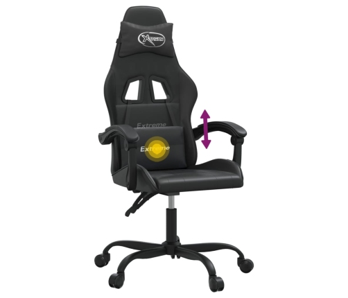 Silla gaming giratoria cuero sintético negro