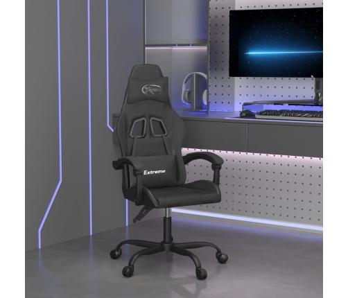 Silla gaming giratoria cuero sintético negro