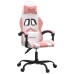 Silla gaming giratoria cuero sintético blanco y rosa