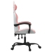 Silla gaming giratoria cuero sintético blanco y rosa