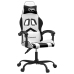 Silla gaming giratoria cuero sintético blanco y negro