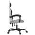 Silla gaming giratoria cuero sintético blanco y negro