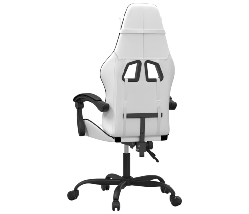 Silla gaming giratoria cuero sintético blanco y negro