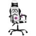 Silla gaming giratoria cuero sintético blanco y negro