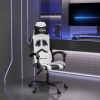 Silla gaming giratoria cuero sintético blanco y negro