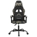 Silla gaming giratoria cuero sintético negro y camuflaje