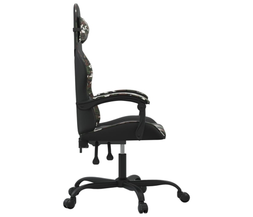 Silla gaming giratoria cuero sintético negro y camuflaje