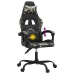 Silla gaming giratoria cuero sintético negro y camuflaje